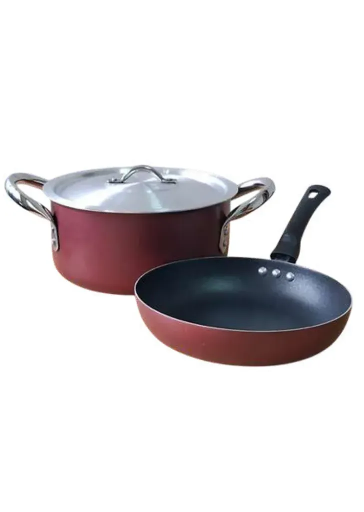 New non stick casserole with lid 5l + non stick frypan 24cm