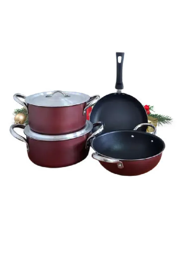 New non stick casserole 2pc set with lid + New non stick frypan 24cm + New non stick karai 24cm