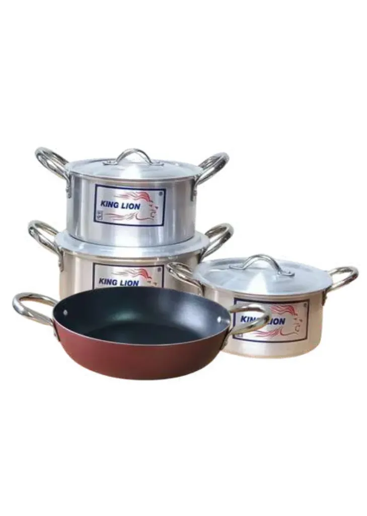 3 Pc set 604 with Lid + New non stick shallowpan
