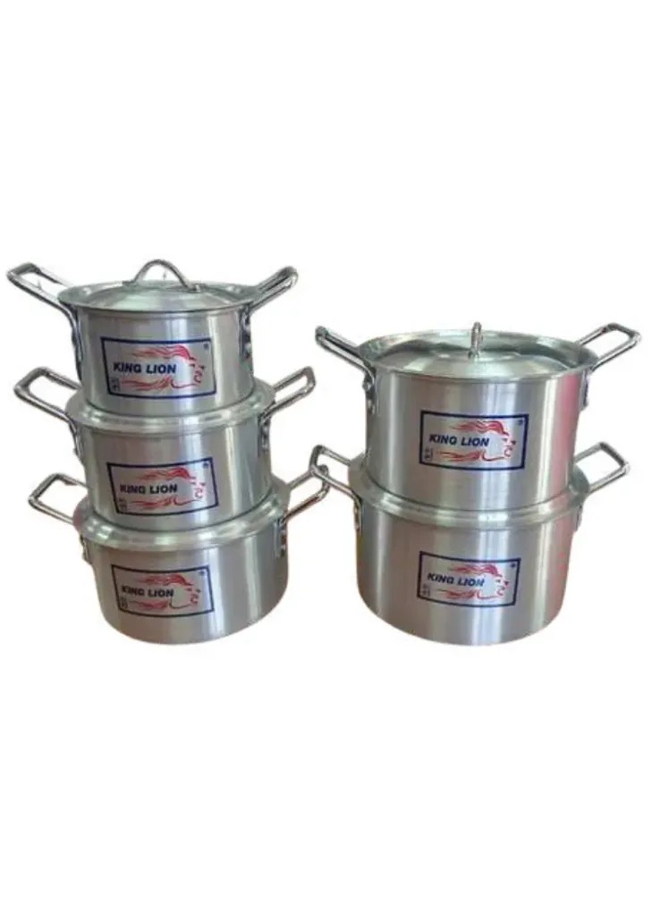 King lion 604 Chrome HI 5PC set with lid