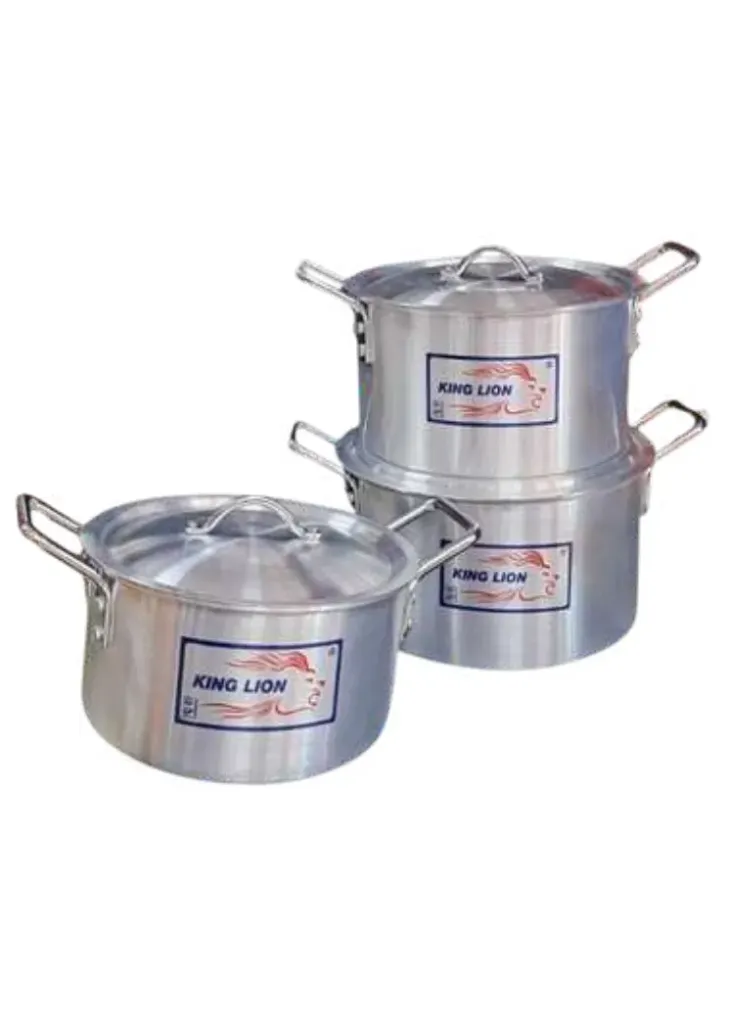 King Lion 604 chrome HI 3pc set with lid