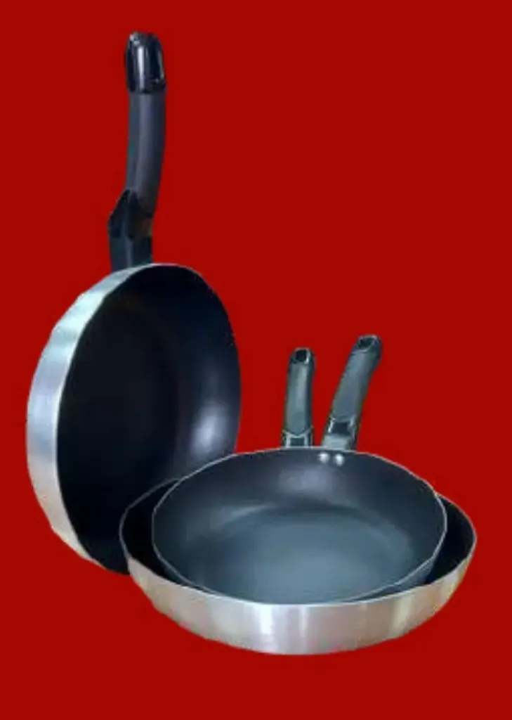 Non stick fry pan with chrome finish 22cm