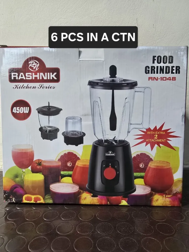 [rn-1048] Rashnik RN-1048 3-in-1 Power Blender & Food Grinder – 450W Motor, Multi-Function Kitchen Mixer