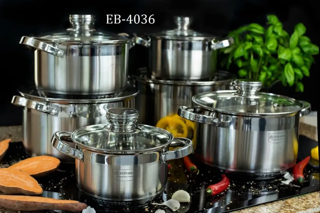 [eb-4036] Edenberg Premium Stainless Steel 12-Piece Cookware Set (EB-4036)