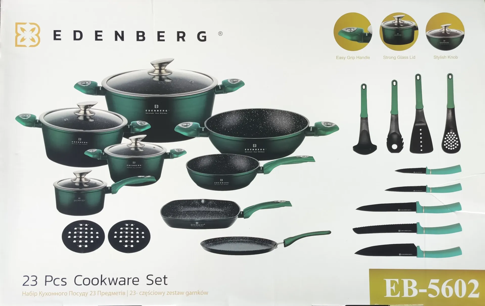 Edenberg Ultimate 23-Piece Kitchen Master Set - Green Edition (EB-5602)