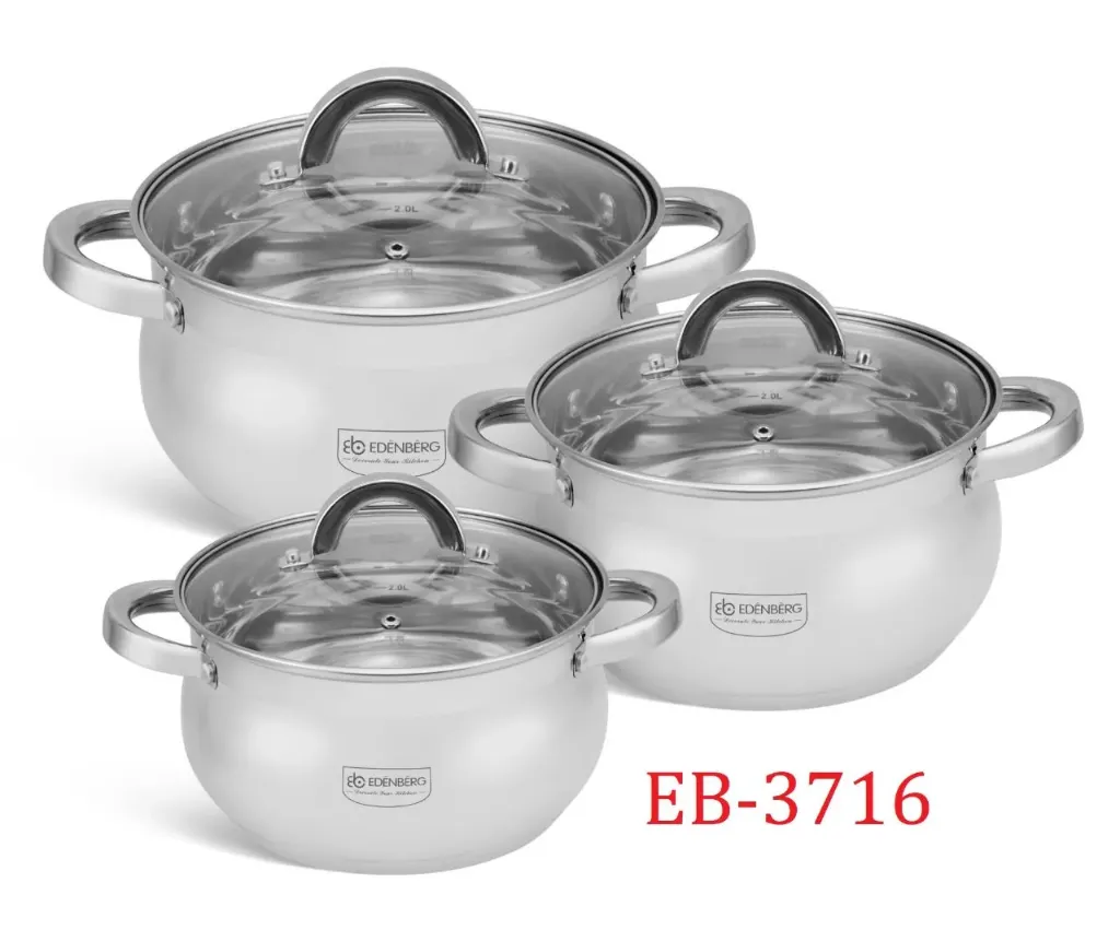 Edenberg Stainless Steel 6-Piece Cookware Set (EB-3716) 