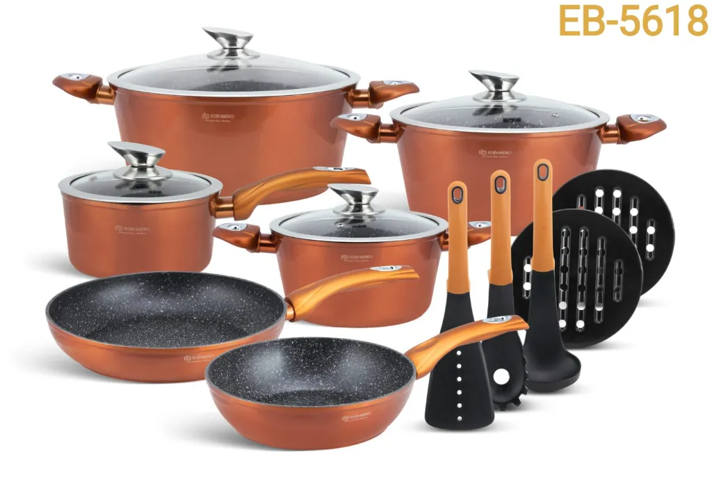 [eb-5618] Edenberg 15-Piece Ceramic Cookware & Tool Set (EB-5618)