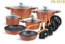 Edenberg 15-Piece Ceramic Cookware & Tool Set (EB-5618)