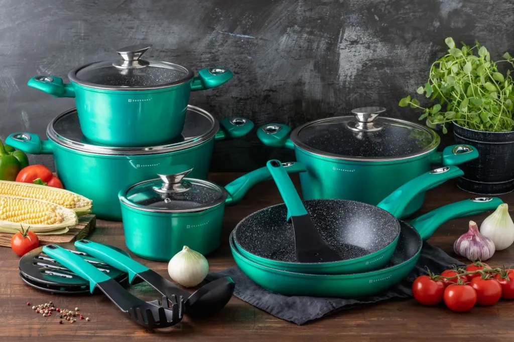 [eb-5623] Edenberg 15-Piece Ceramic Cookware & Tool Set - Black Edition (EB-5623)