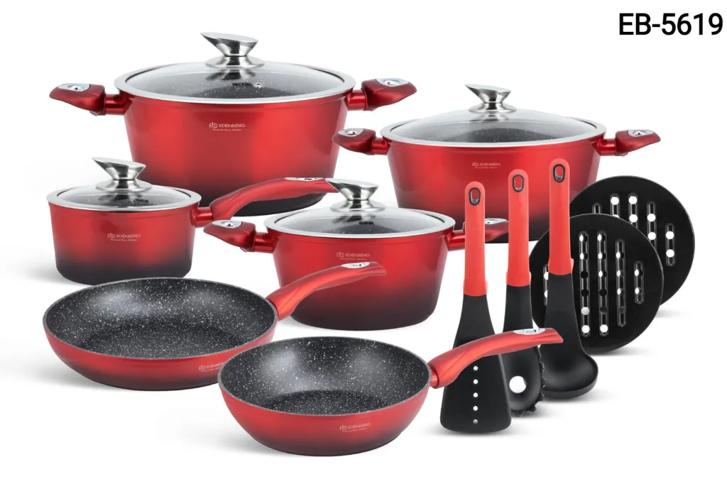 [eb-5619] Edenberg 15-Piece Ceramic Cookware & Tool Set - Classic Edition (EB-5619)